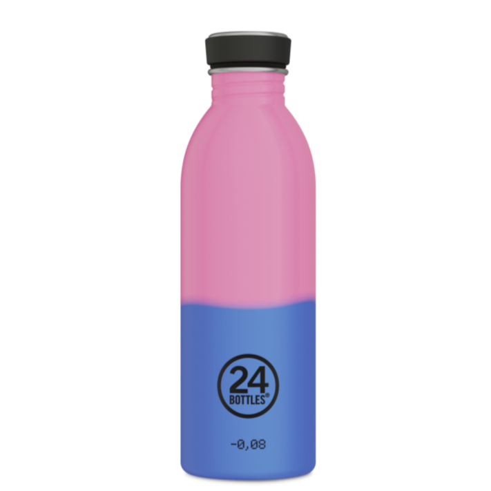 Butelka na wode 24bottles REactive 500 ml – lekka, zmienia kolor pod wpływem zimna, 100% szczelna, kolor: różowa/niebieska