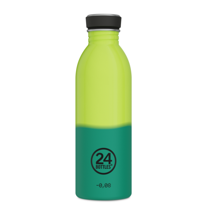 Butelka na wode 24bottles REactive 500 ml – lekka, zmienia kolor pod wpływem zimna, 100% szczelna, kolor: żółty/zielony