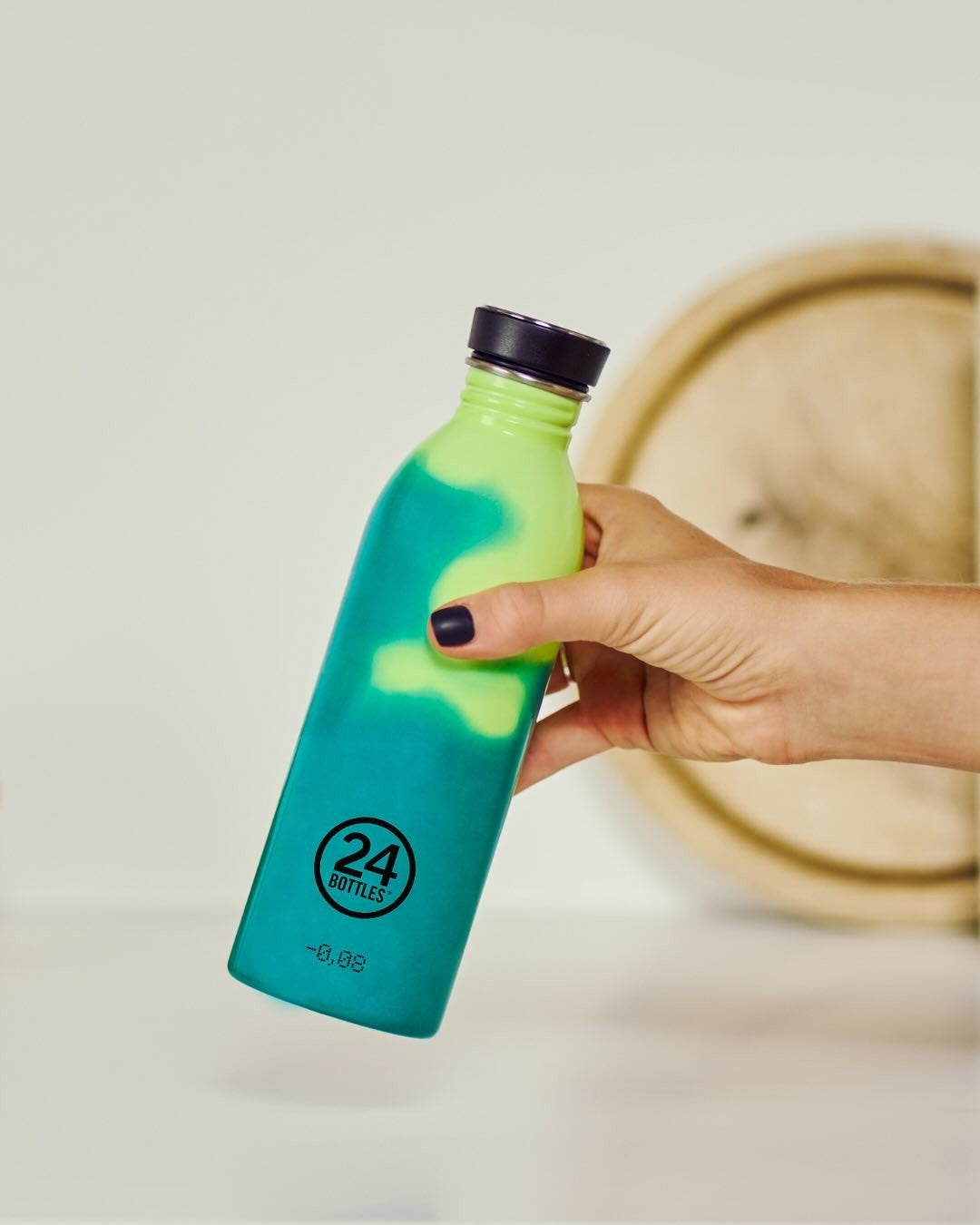 Butelka na wode 24bottles REactive 500 ml – lekka, zmienia kolor pod wpływem zimna, 100% szczelna, kolor: żółty/zielony