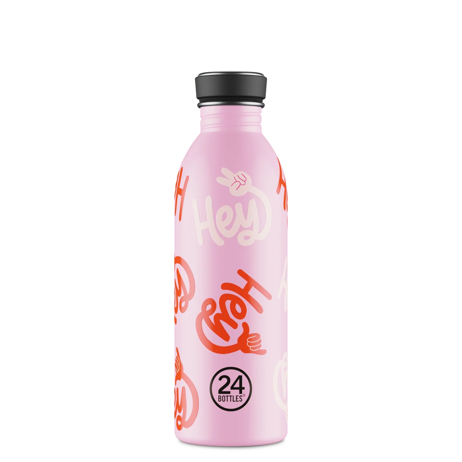 Urban Bottle Hey! Pink 500 ml – lekka, szczelna butelka ze stali nierdzewnej, idealna na co dzień, kolor: różowy