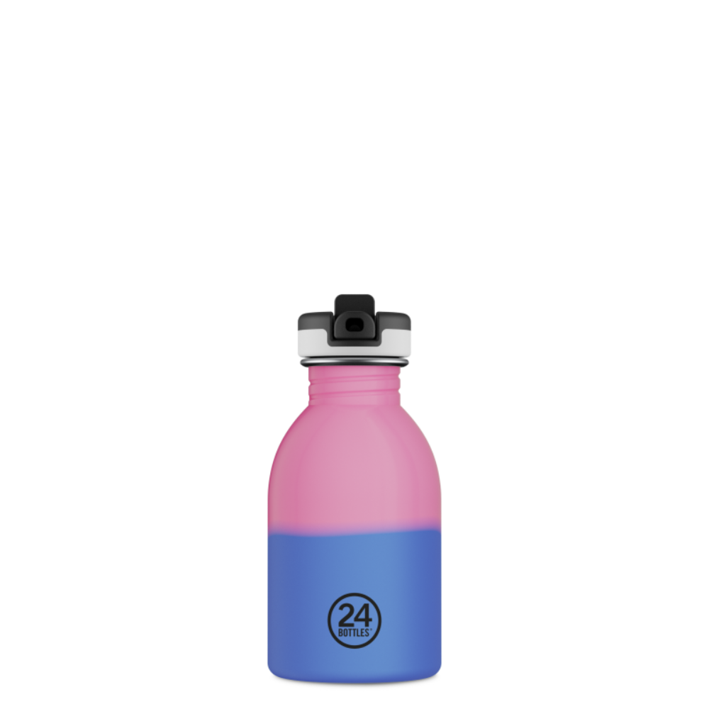 Kids Bottle REactive 250 ml – lekka butelka dla dzieci, zmienia kolor pod wpływem zimna, 100% szczelna, kolor: różowy/niebieski