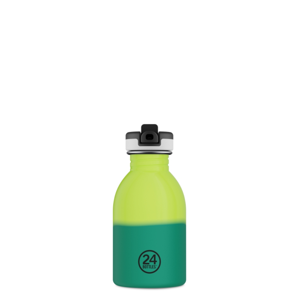 Kids Bottle REactive 250 ml – lekka butelka dla dzieci, zmienia kolor pod wpływem zimna, 100% szczelna, kolor: żółty/zielony