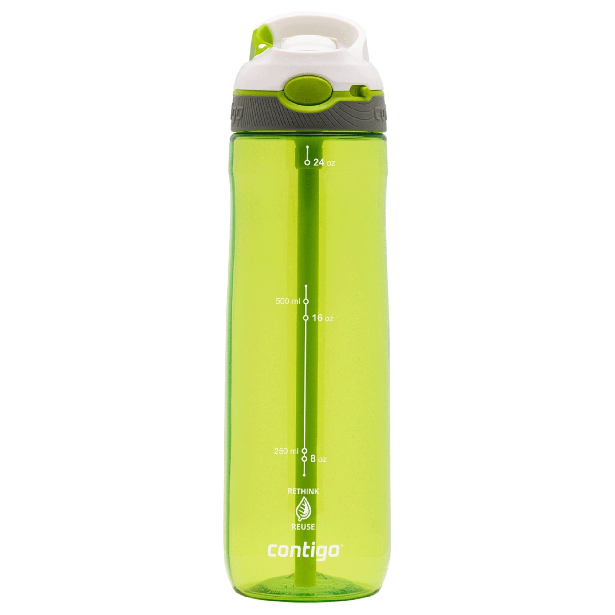 Contigo Ashland Citron – butelka z recyklingu, ze słomką i ustnikiem AutoSpout®, szczelna i bezpieczna, kolor: zielony