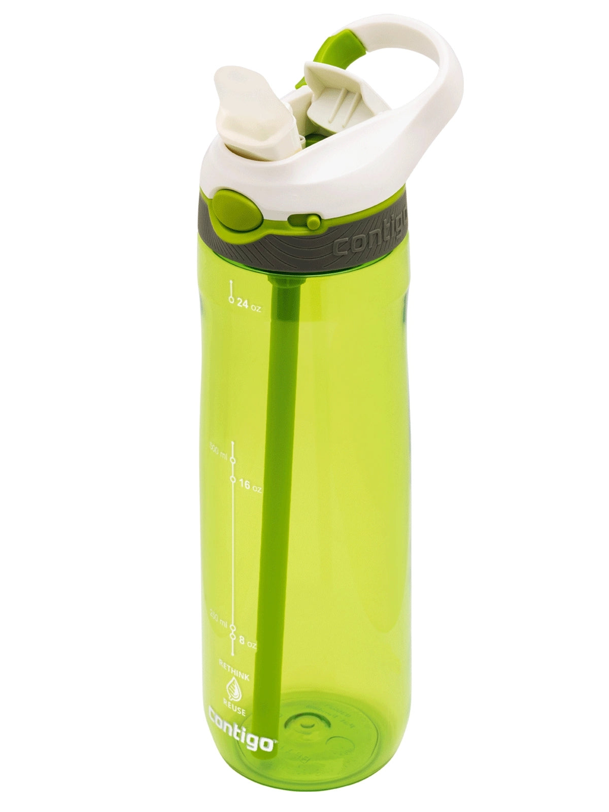 Contigo Ashland Citron – butelka z recyklingu, ze słomką i ustnikiem AutoSpout®, szczelna i bezpieczna, kolor: zielony