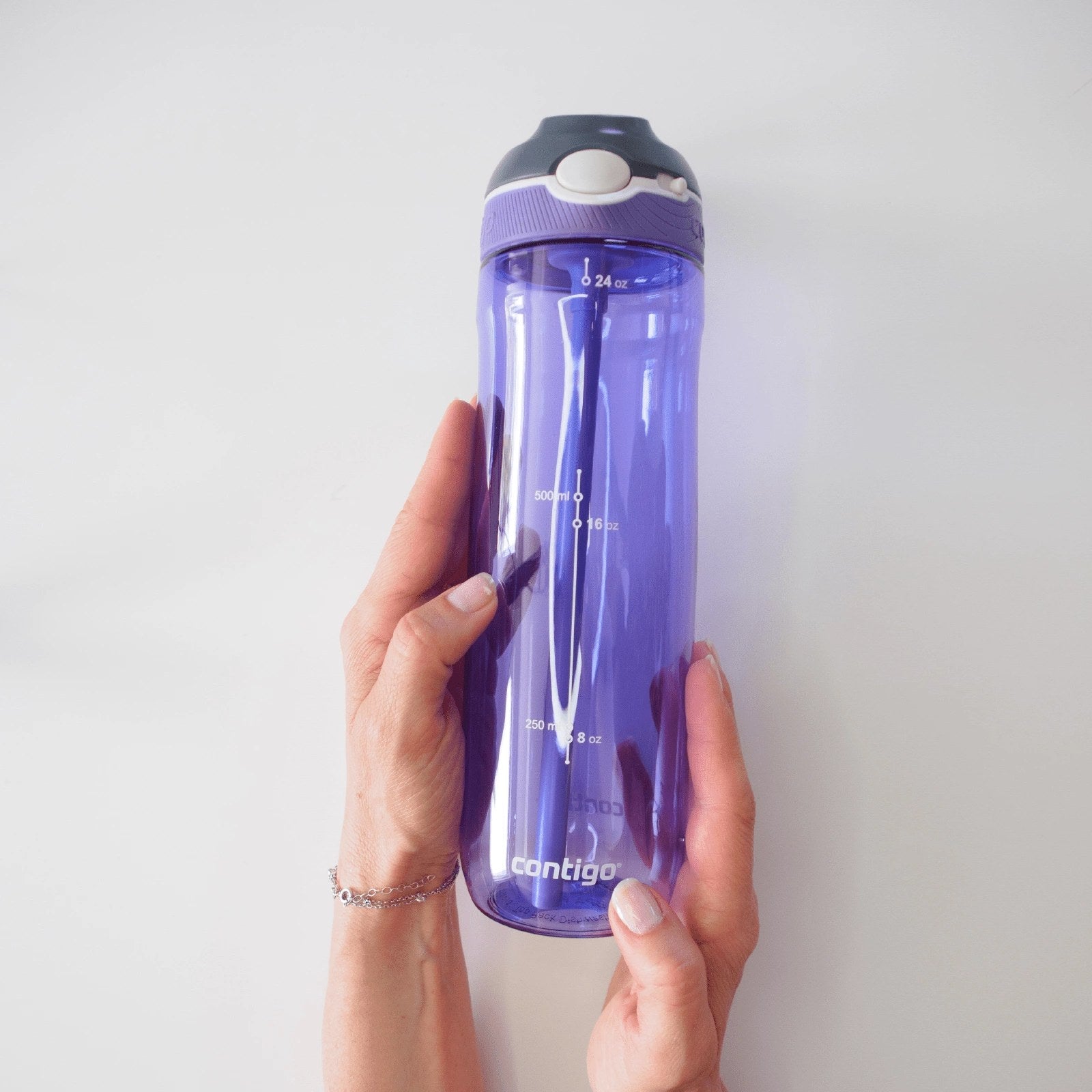 Contigo Ashland Grapevine – butelka z recyklingu, ze słomką i ustnikiem AutoSpout®, szczelna i bezpieczna, kolor: fioletowy