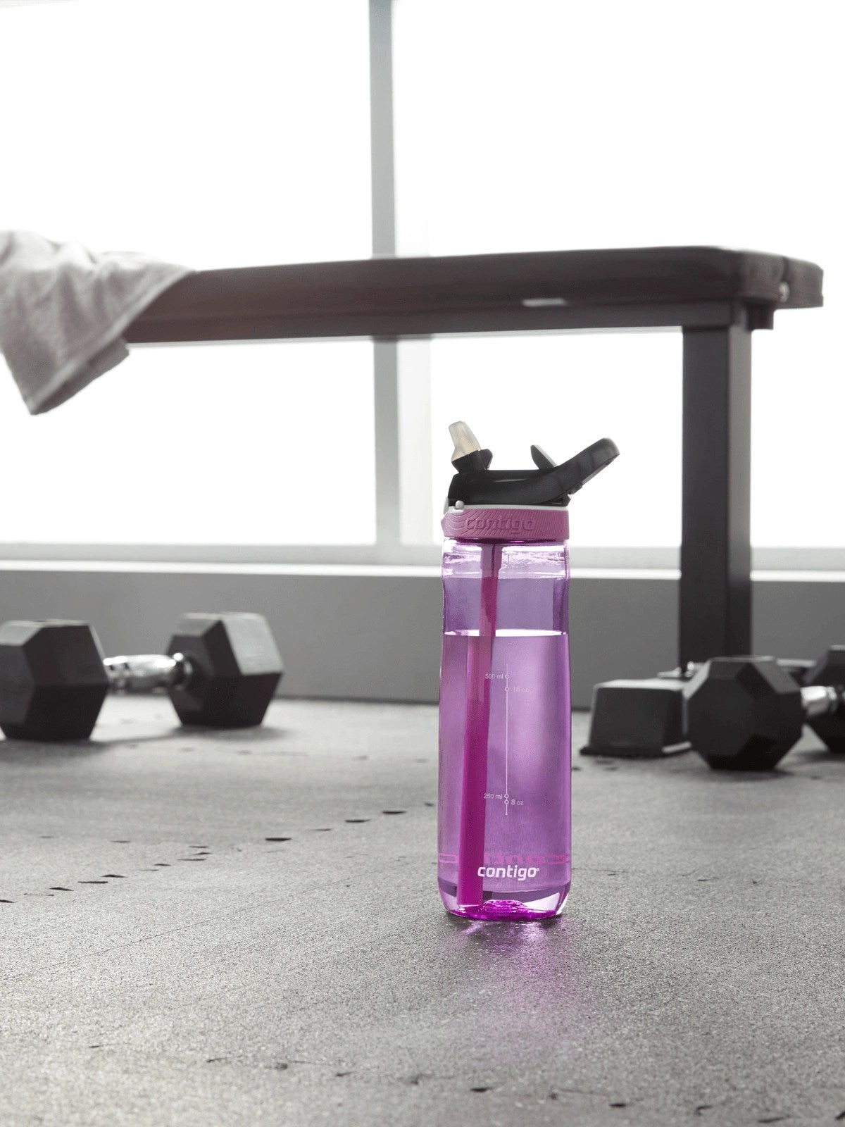 Contigo Ashland Grapevine – butelka z recyklingu, ze słomką i ustnikiem AutoSpout®, szczelna i bezpieczna, kolor: fioletowy