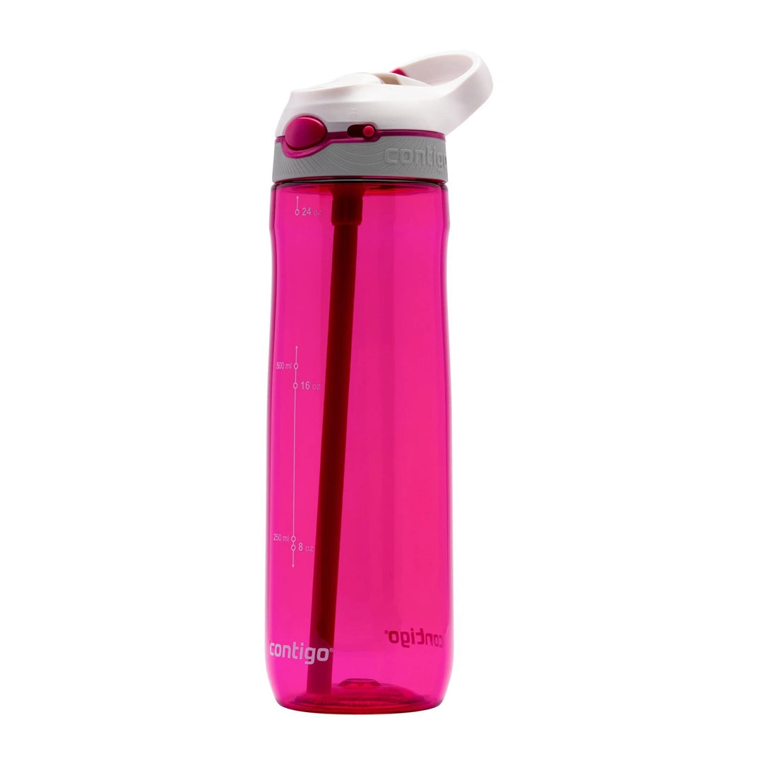 Contigo Ashland Sangria – butelka z recyklingu, ze słomką i ustnikiem AutoSpout®, szczelna i bezpieczna, kolor: różowy
