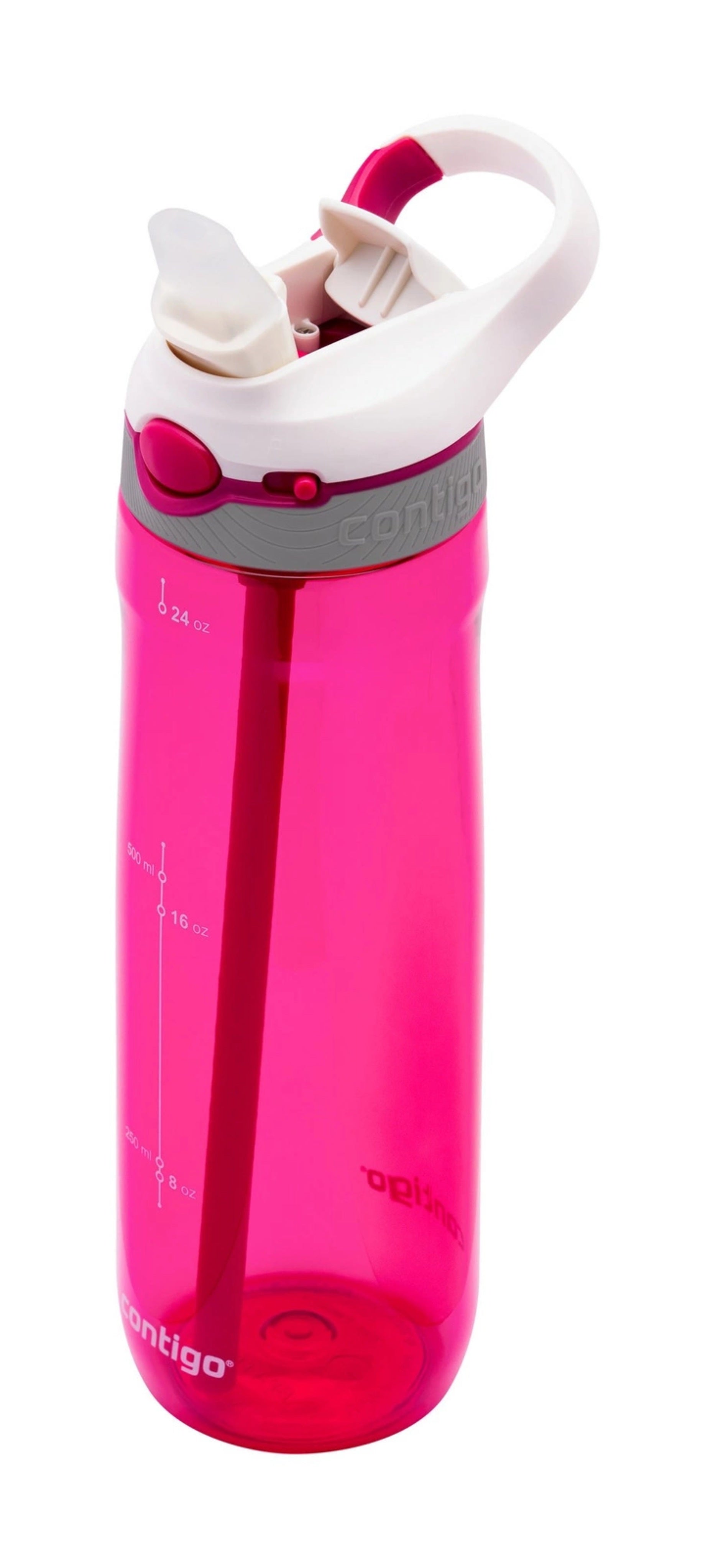 Contigo Ashland Sangria – butelka z recyklingu, ze słomką i ustnikiem AutoSpout®, szczelna i bezpieczna, kolor: różowy