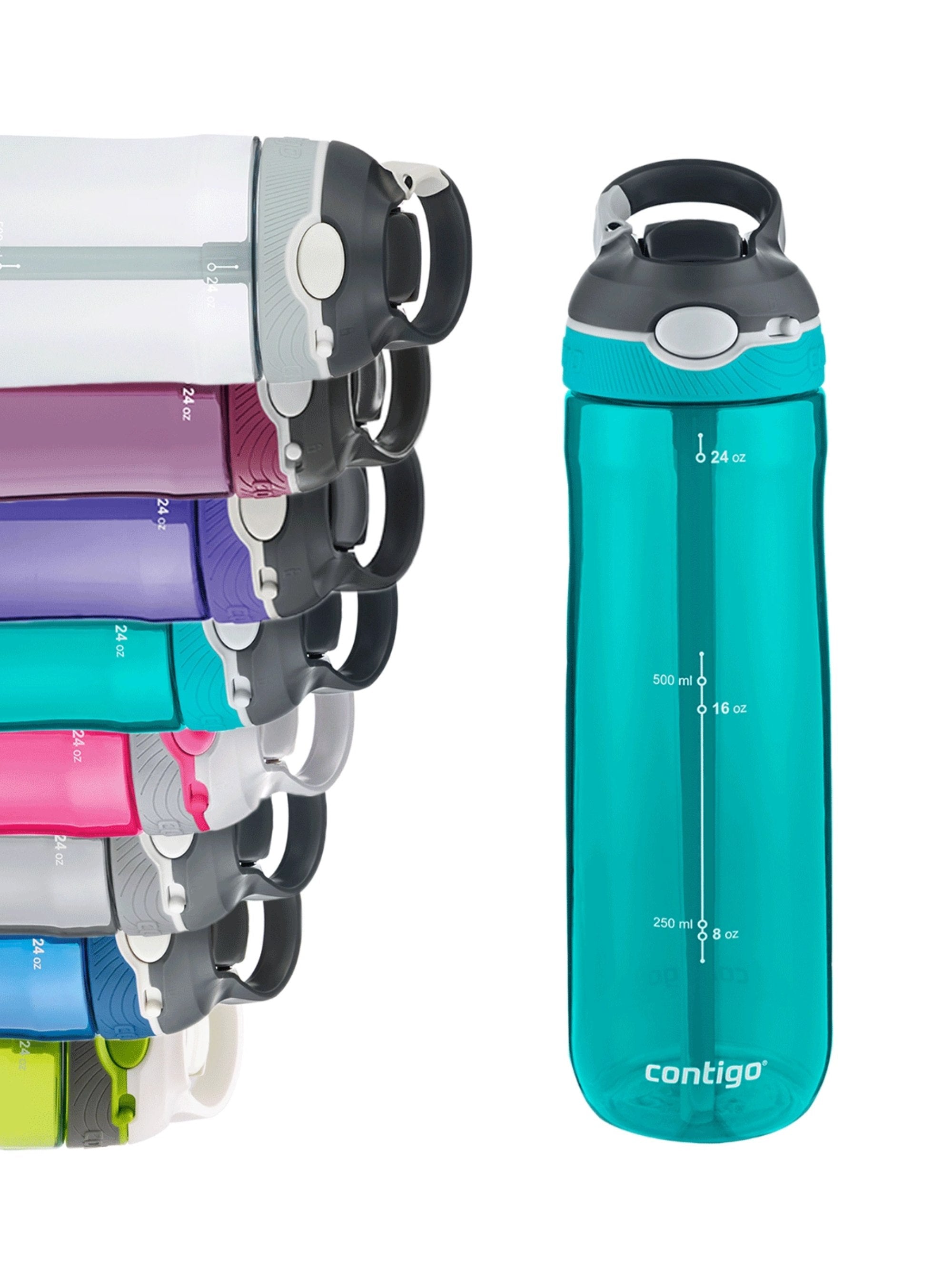 Contigo Ashland Scuba – butelka z recyklingu, ze słomką i ustnikiem AutoSpout®, szczelna i bezpieczna, kolor: turkusowy