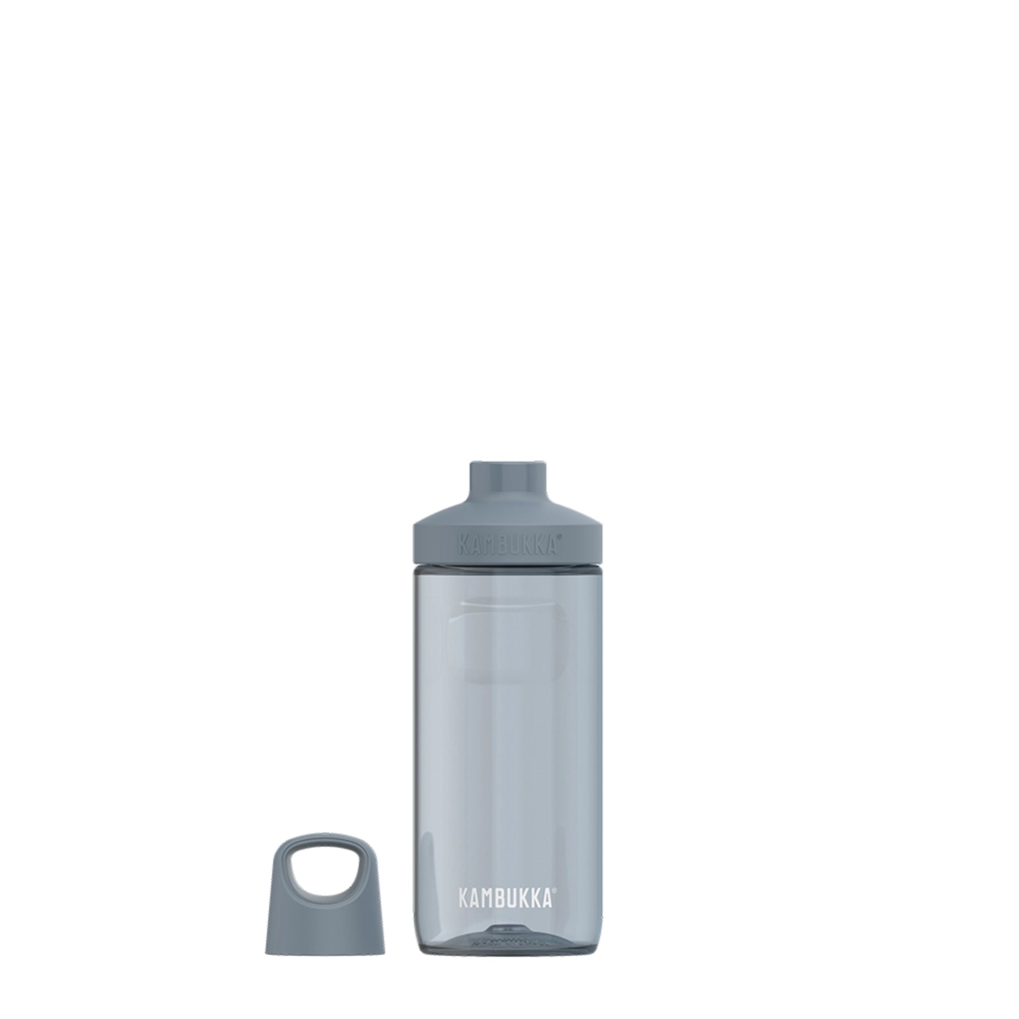 Kambukka Reno Grey 500 ml – lekka butelka tritanowa, 100% szczelna, szeroki wlew, uchwyt pętelka, bez BPA, odporna na zapachy i promienie UV, kolor: szary