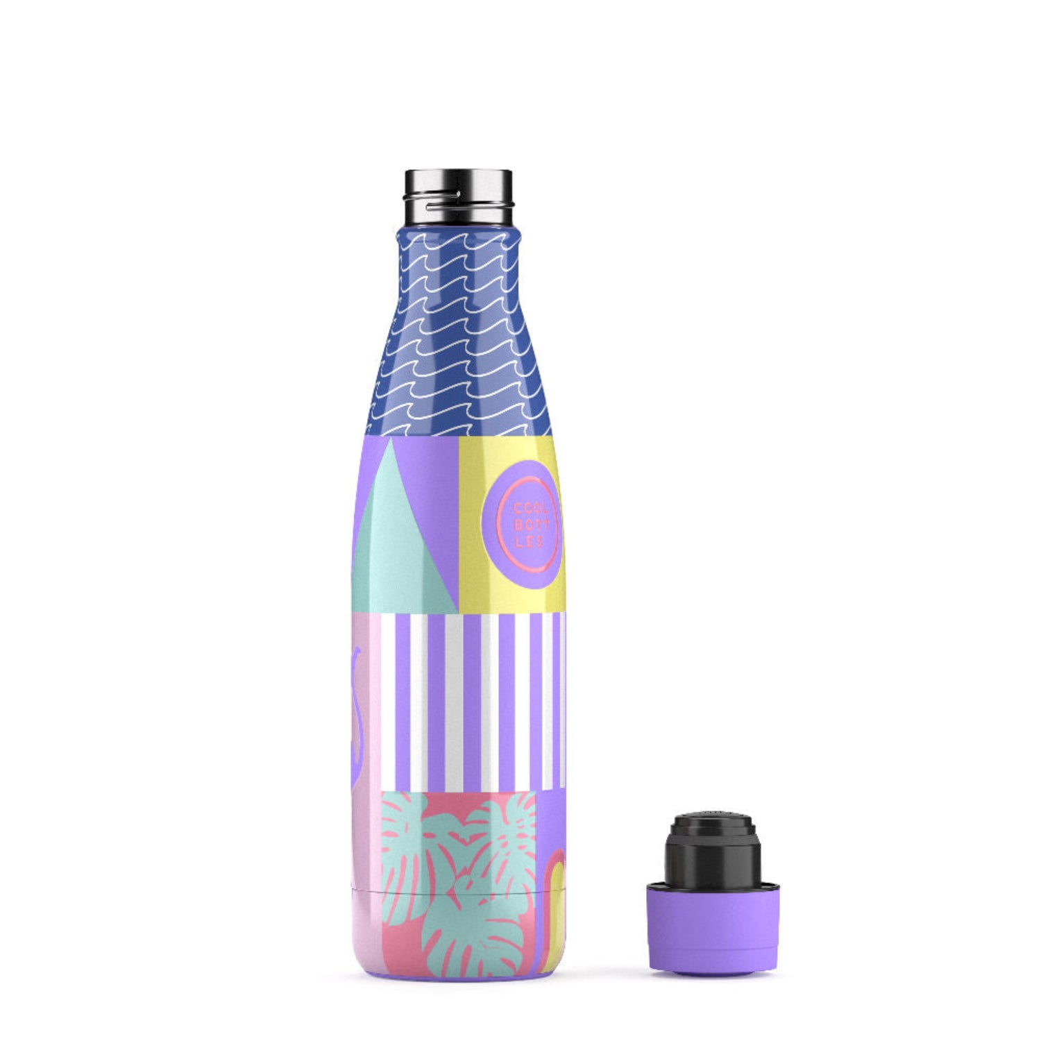 Butelka termiczna Cool Bottles Xclusive Rene– szczelna, ekologiczna, długo trzyma temperaturę, kolor: fioletowa