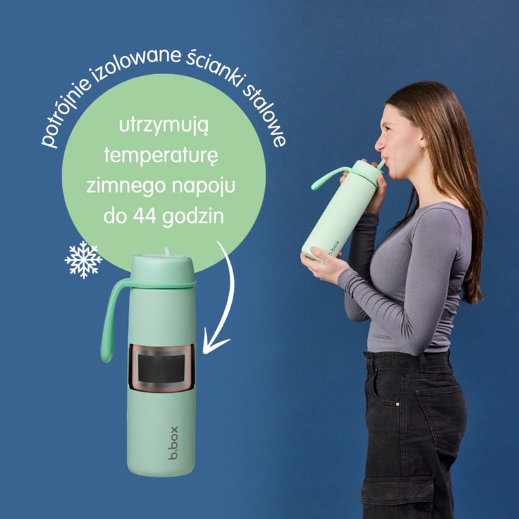 Butelka termiczna B.BOX 690 ml – potrójna izolacja, ustnik i wygodny uchwyt