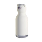 Asobu Bestie Bottle – biała butelka termiczna 460 ml dla dzieci, uroczy wzór niedźwiedzia, słomka, stal nierdzewna, izolacja termiczna.