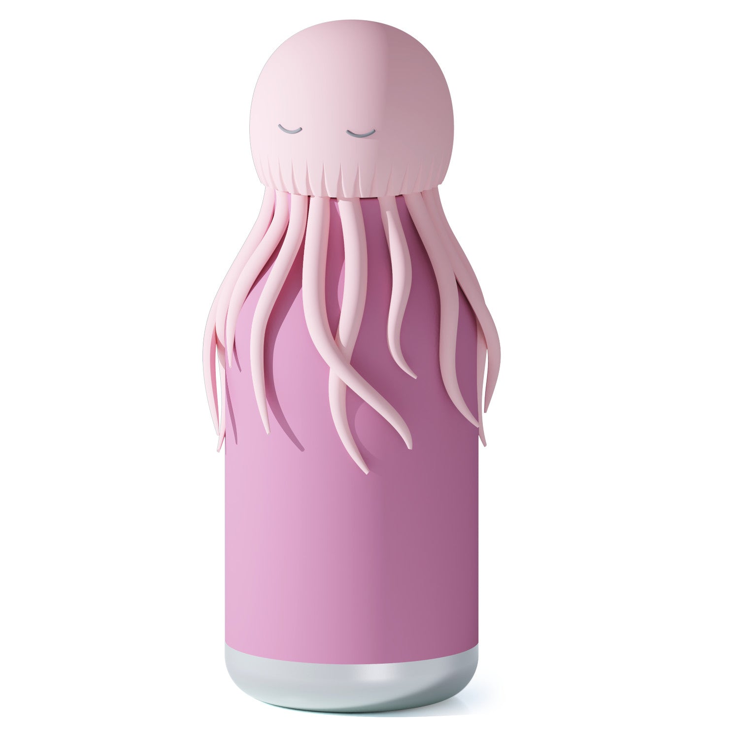 Asobu Bestie Bottle – różowa butelka termiczna 460 ml dla dzieci, uroczy wzór ośmiornicy, słomka, stal nierdzewna, izolacja termiczna.