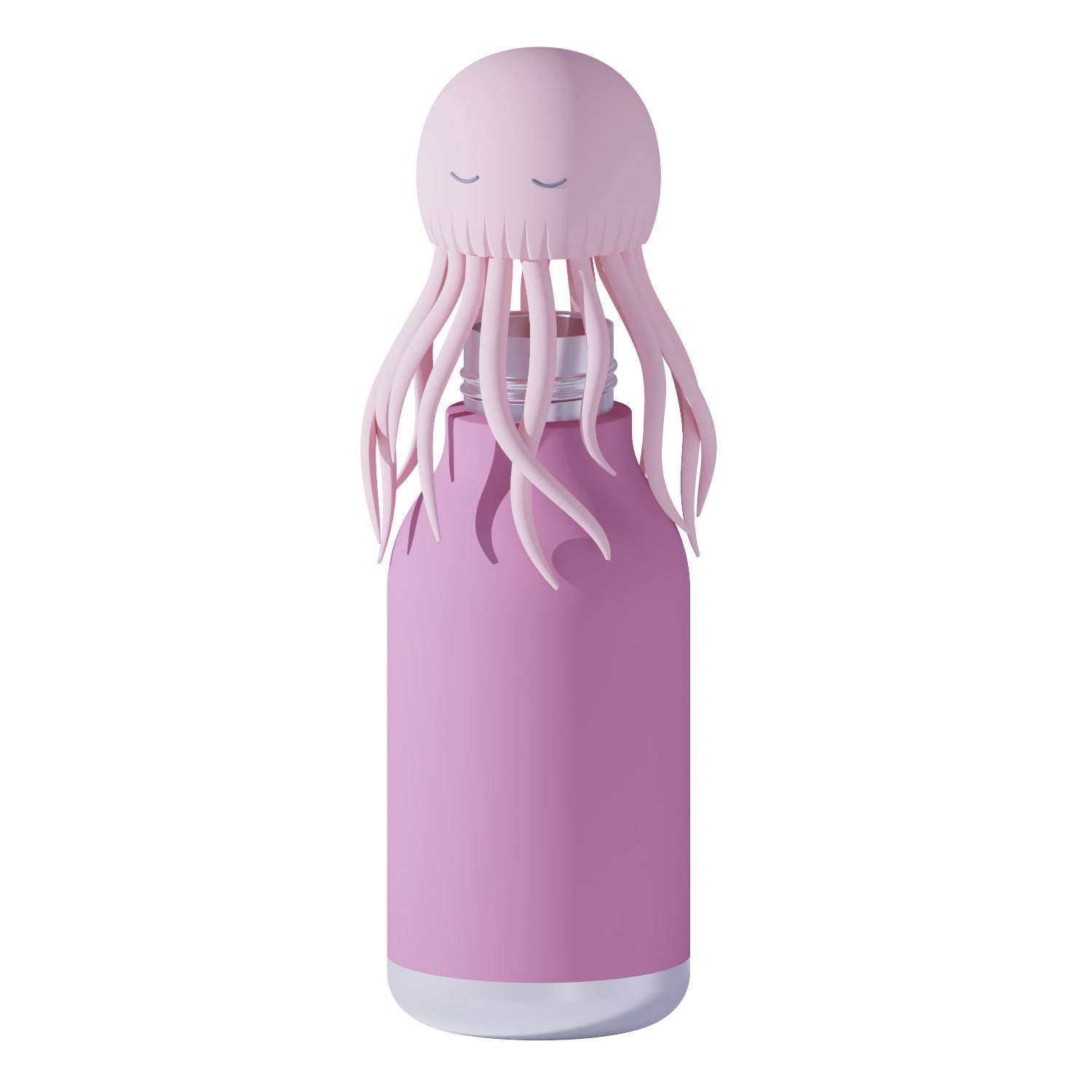 Asobu Bestie Bottle – różowa butelka termiczna 460 ml dla dzieci, uroczy wzór ośmiornicy, słomka, stal nierdzewna, izolacja termiczna.