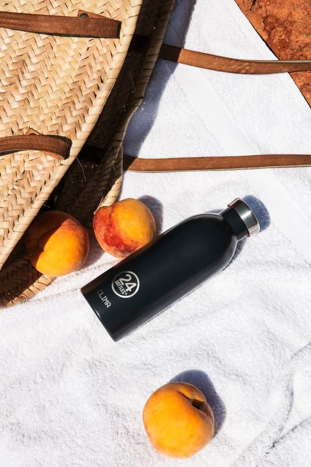 Butelka termiczna 24Bottles CLIMA– izolacja próżniowa, bez BPA, idealna do gorących i zimnych napojów, wzór: stone tuxedo black