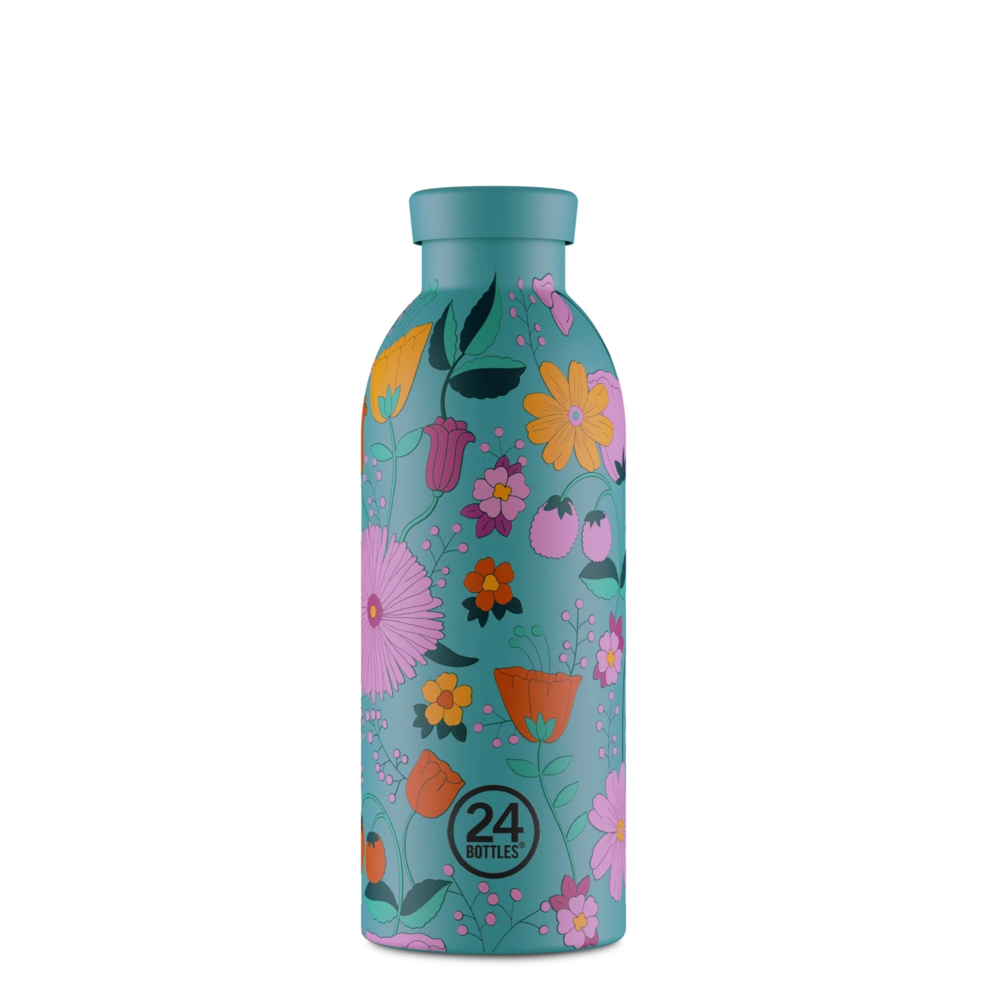 Butelka termiczna 24Bottles CLIMA– izolacja próżniowa, bez BPA, idealna do gorących i zimnych napojów, wzór: bloom bloom green