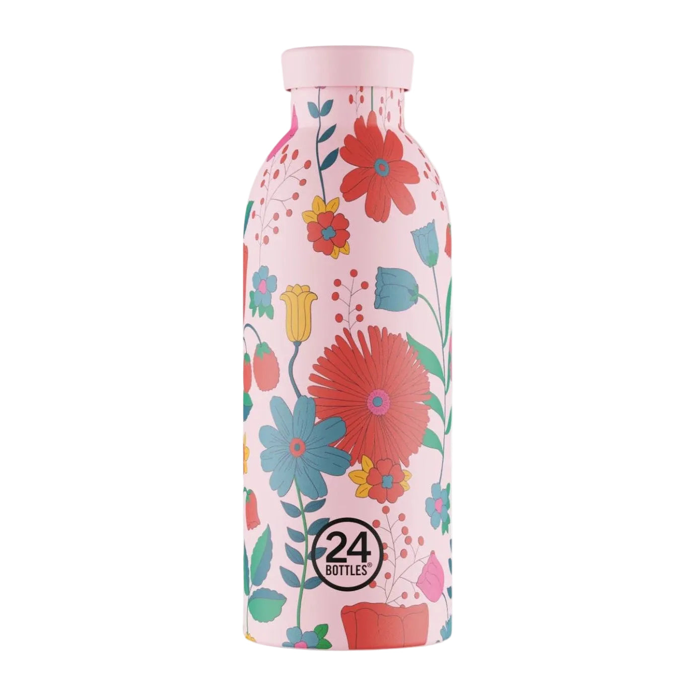 Butelka termiczna 24Bottles CLIMA– izolacja próżniowa, bez BPA, idealna do gorących i zimnych napojów, wzór: bloom bloom pink