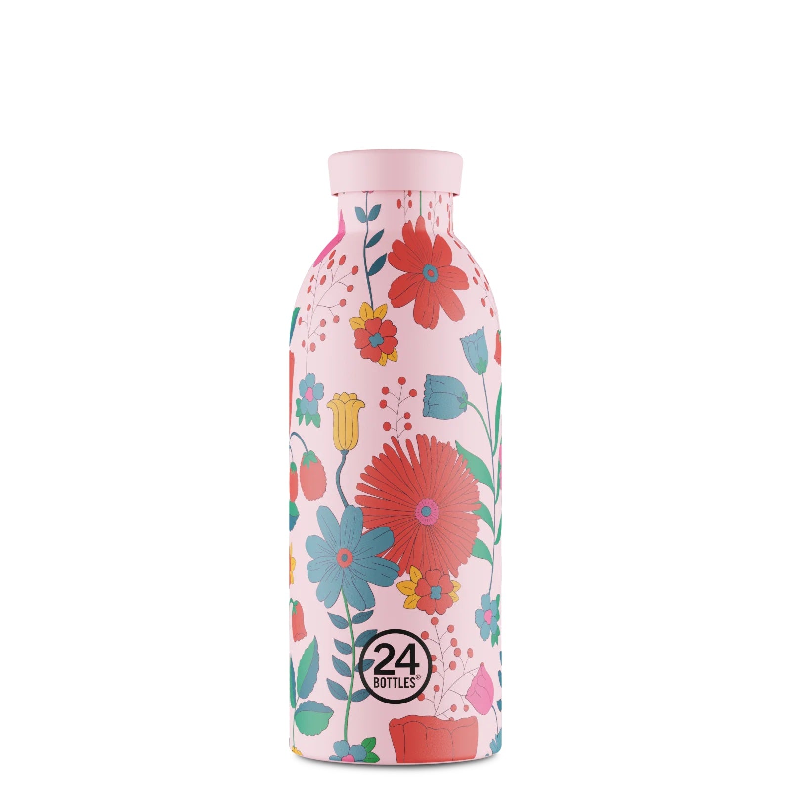 Butelka termiczna 24Bottles CLIMA– izolacja próżniowa, bez BPA, idealna do gorących i zimnych napojów, wzór: bloom bloom pink