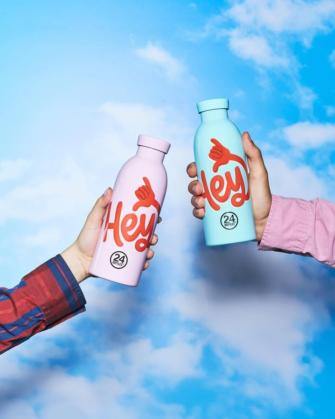 Butelka termiczna 24Bottles CLIMA 500 ml Hey! Pink – izolacja próżniowa, bez BPA, idealna do gorących i zimnych napojów, kolor: różowy