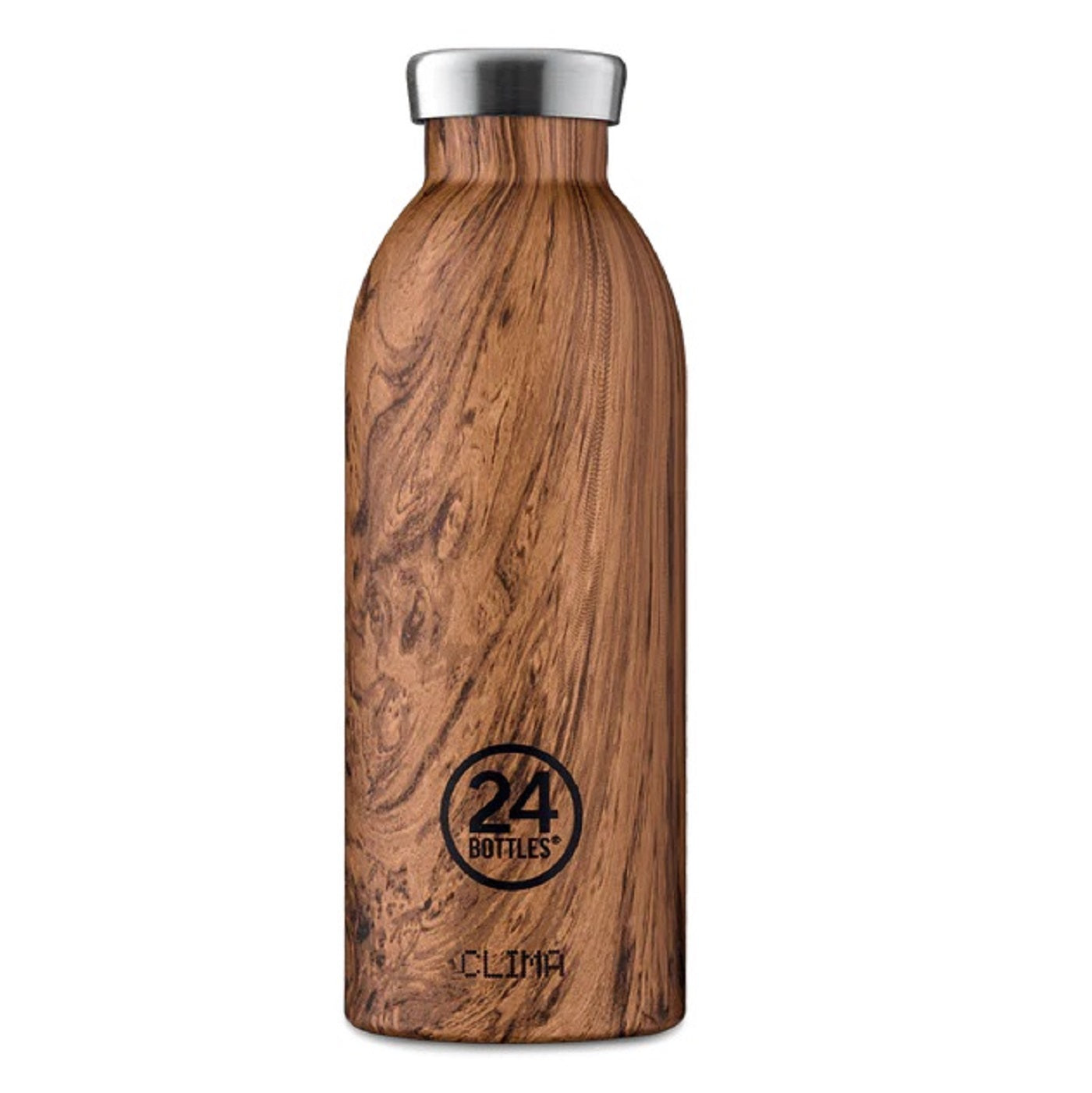 Butelka termiczna 24Bottles CLIMA– izolacja próżniowa, bez BPA, idealna do gorących i zimnych napojów, wzór: woodsequoia