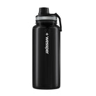 Wessper Thermosteel 1 l czarna – stalowa butelka termiczna, utrzymuje ciepło 12 h, zimno 24 h, 3 zakrętki, szczelna.