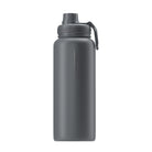 Wessper Thermosteel 1 l szara – stalowa butelka termiczna, utrzymuje ciepło 12 h, zimno 24 h, 3 zakrętki, szczelna.
