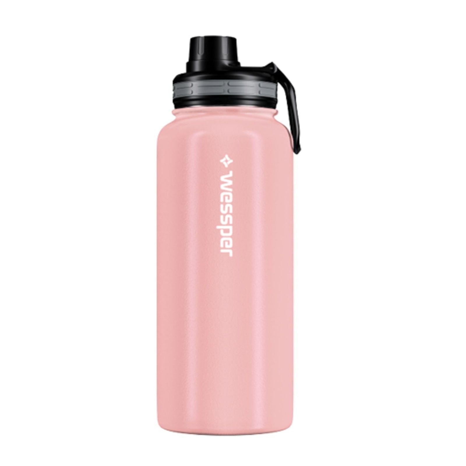 Wessper Thermosteel 1 l różowa – stalowa butelka termiczna, utrzymuje ciepło 12 h, zimno 24 h, 3 zakrętki, szczelna.