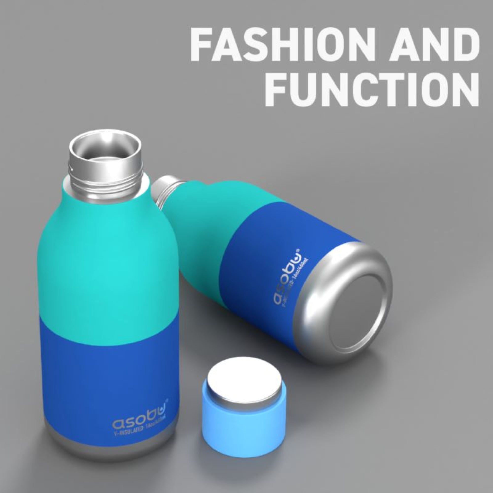 ASOBU Urban Pastel Blue – stylowa butelka termiczna, 24 h chłodu, trwała i bez BPA, idealna do miasta
