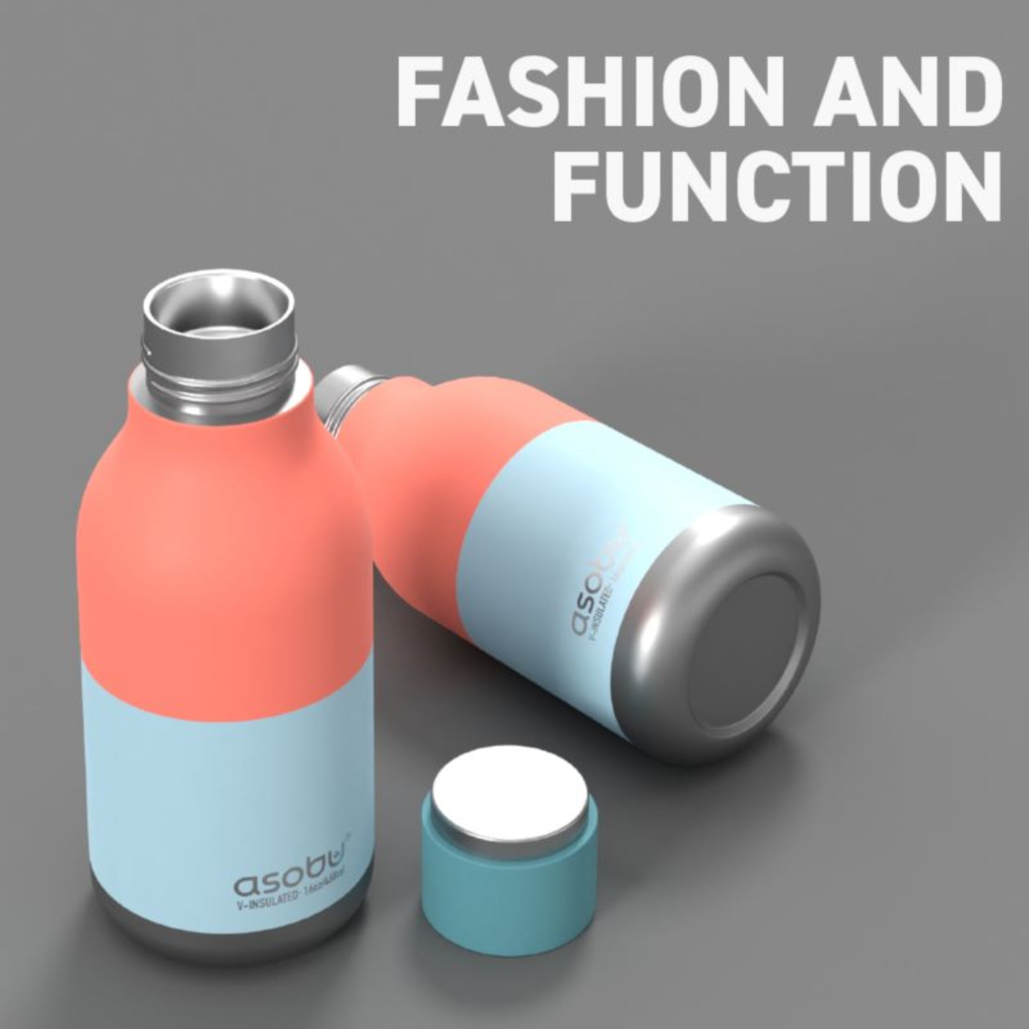 ASOBU Urban Pastel Teal – stylowa butelka termiczna, 24 h chłodu, trwała i bez BPA, idealna do miasta