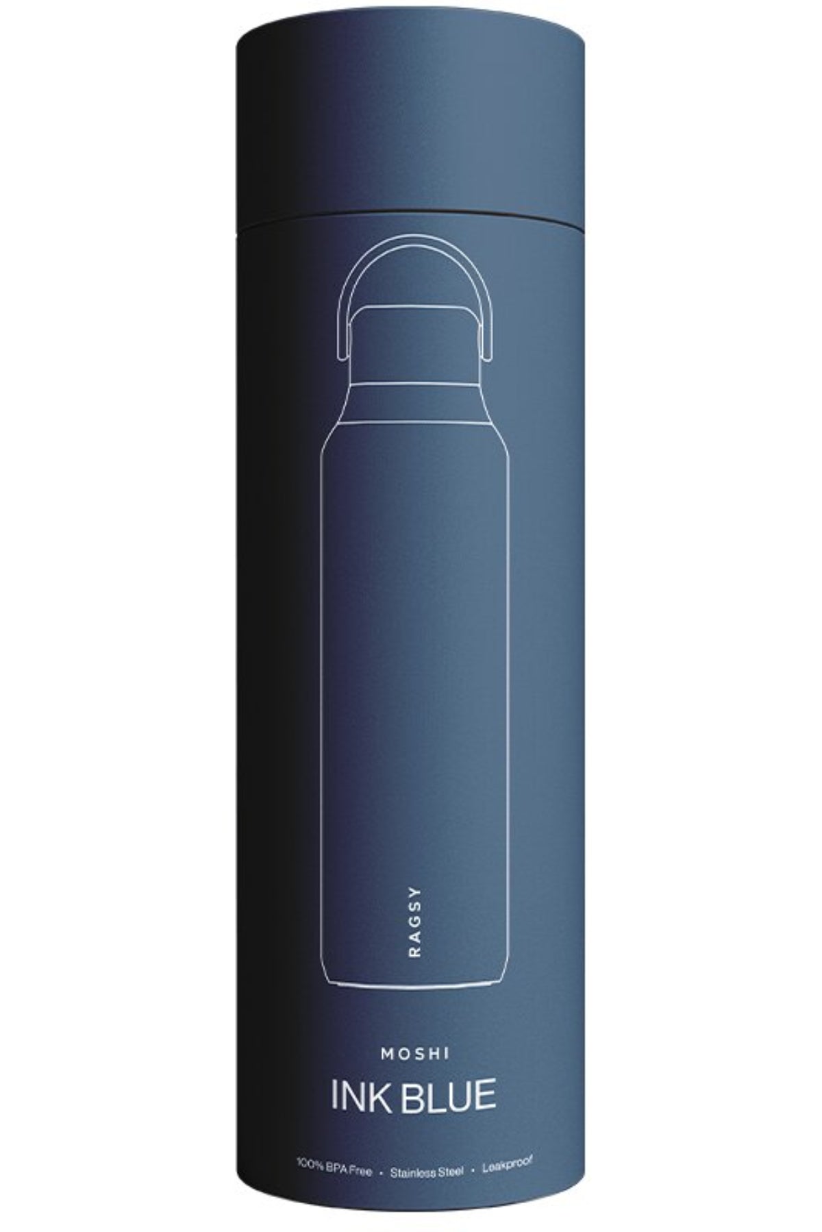 Ragsy Moshi Ink Blue – duży termos litrowy z ceramicznym wkładem bez metalicznego posmaku