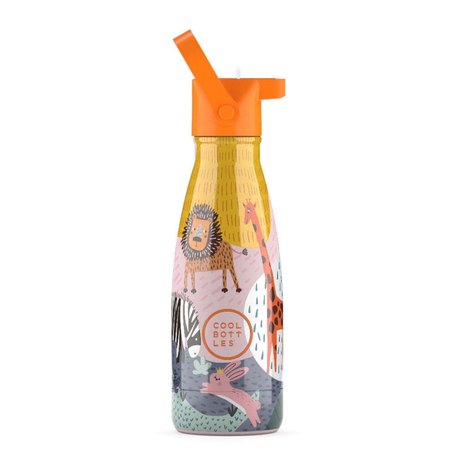 Cool Bottles Kids Savannah Kingdom – termiczna butelka dla dzieci, z ustnikiem, bez BPA, wzór: savana