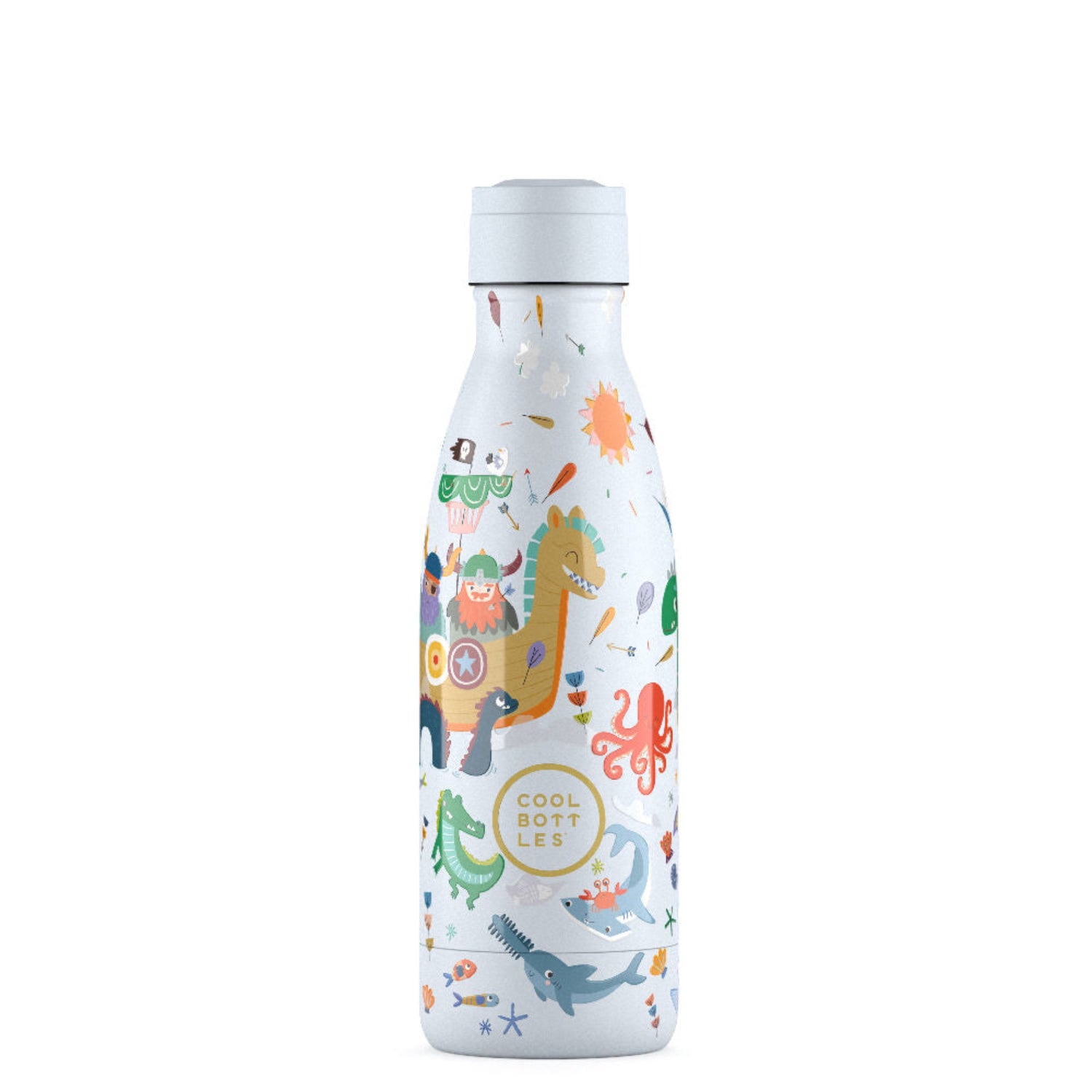 Cool Bottles Kids Brave Vikings – termiczna butelka dla dzieci, z ustnikiem, bez BPA, wzór: wikingowie