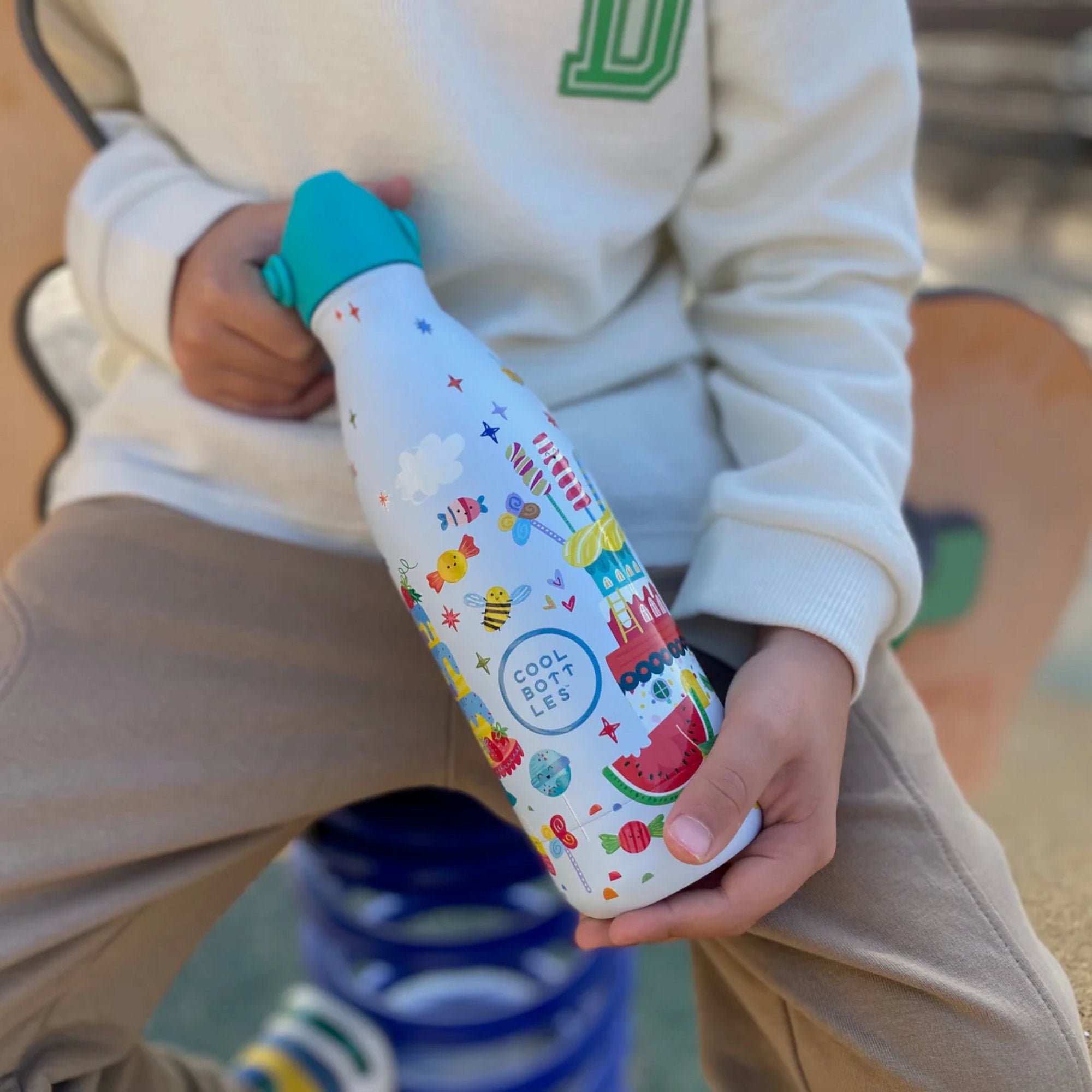 Cool Bottles Kids Candy Land – termiczna butelka dla dzieci, z ustnikiem, bez BPA, wzór: słodycze