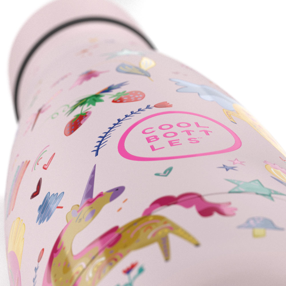 Cool Bottles Kids Funny Unicorns – termiczna butelka dla dzieci, z ustnikiem, bez BPA, wzór: jednorożce