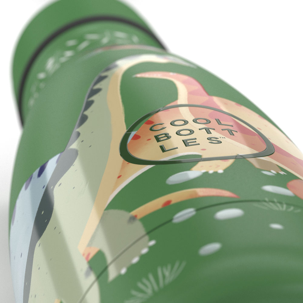 Cool Bottles Kids Jurassic Era – termiczna butelka dla dzieci, z ustnikiem, bez BPA, wzór: dinozaury