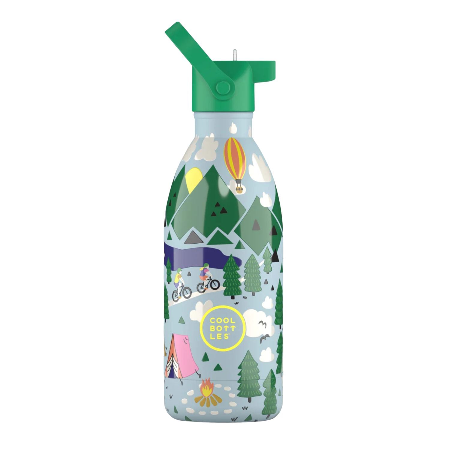 Cool Bottles Kids Outdoor Adventure– termiczna butelka dla dzieci, z ustnikiem, bez BPA, kolor: zielony