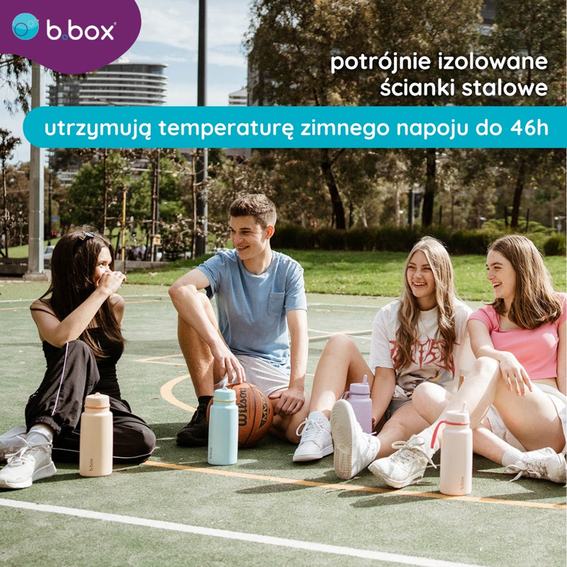 Butelka termiczna z ustnikiem B.BOX – potrójna izolacja, ustnik i wygodny uchwyt, kolor: czarny