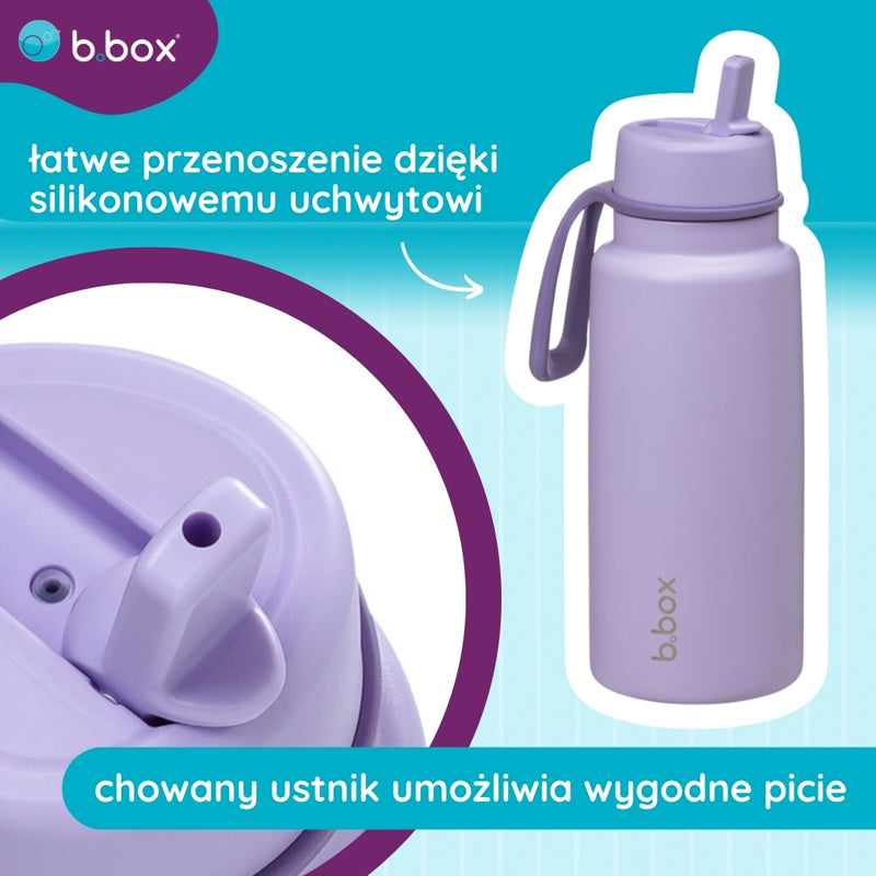 Butelka termiczna z ustnikiem B.BOX – potrójna izolacja, ustnik i wygodny uchwyt, kolor: fioletowy