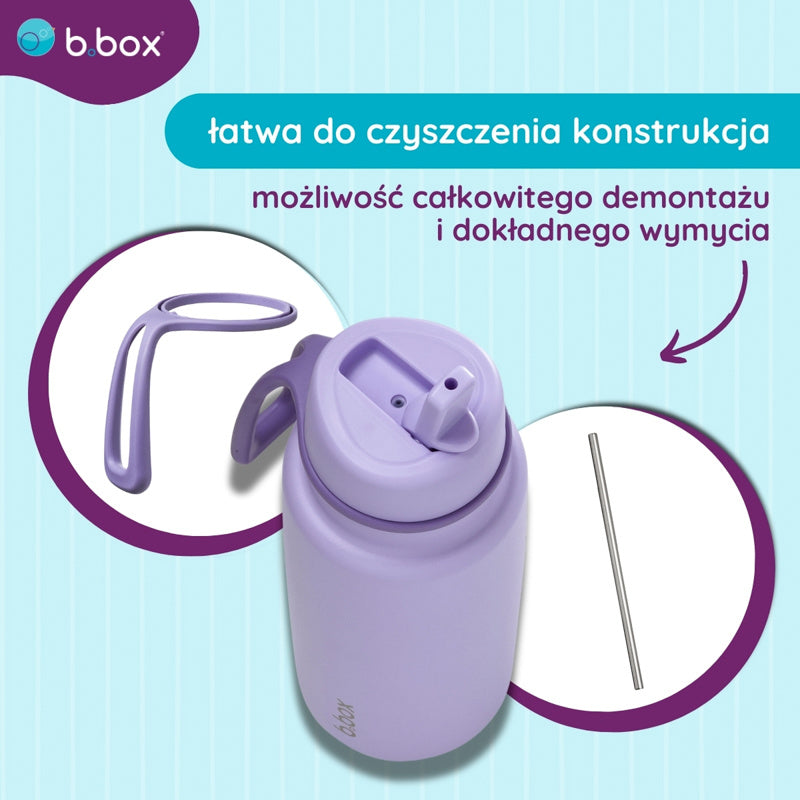 Butelka termiczna z ustnikiem B.BOX – potrójna izolacja, ustnik i wygodny uchwyt, kolor: fioletowy