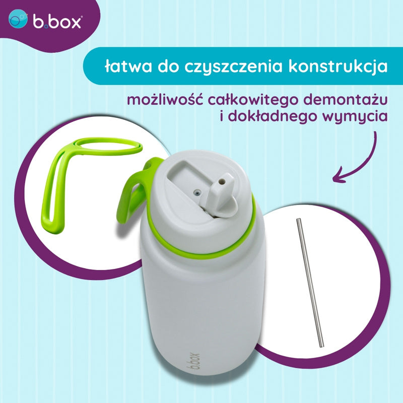 Butelka termiczna z ustnikiem B.BOX – potrójna izolacja, ustnik i wygodny uchwyt, kolor: limonkowy