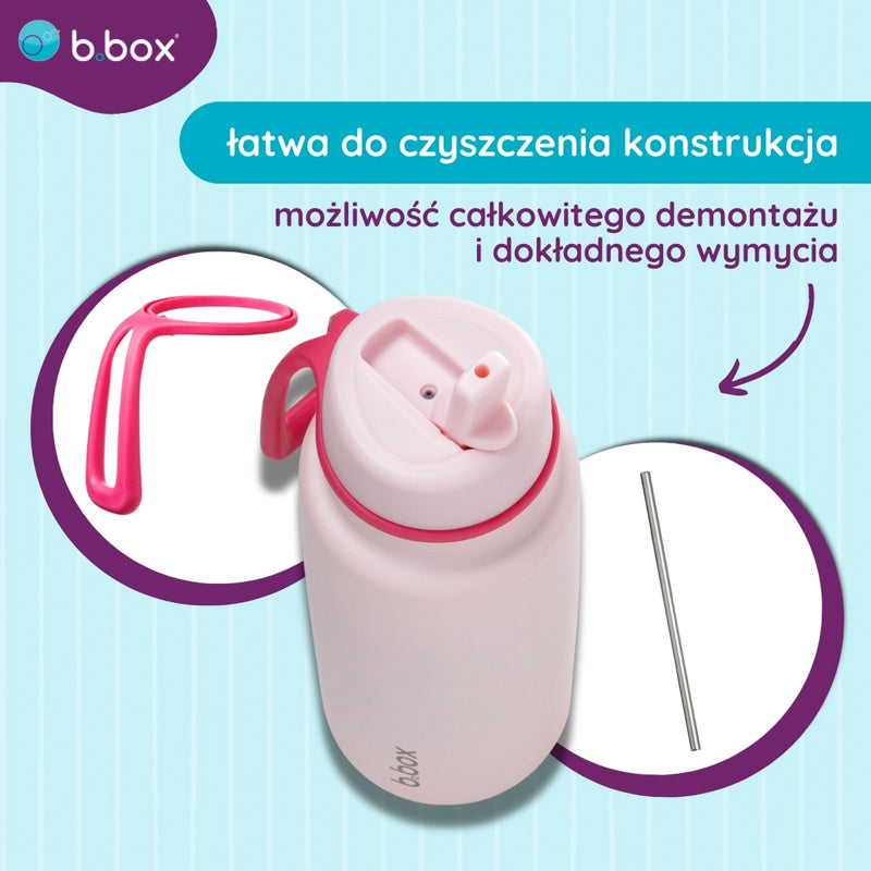 Butelka termiczna z ustnikiem B.BOX – potrójna izolacja, ustnik i wygodny uchwyt, kolor: różowy