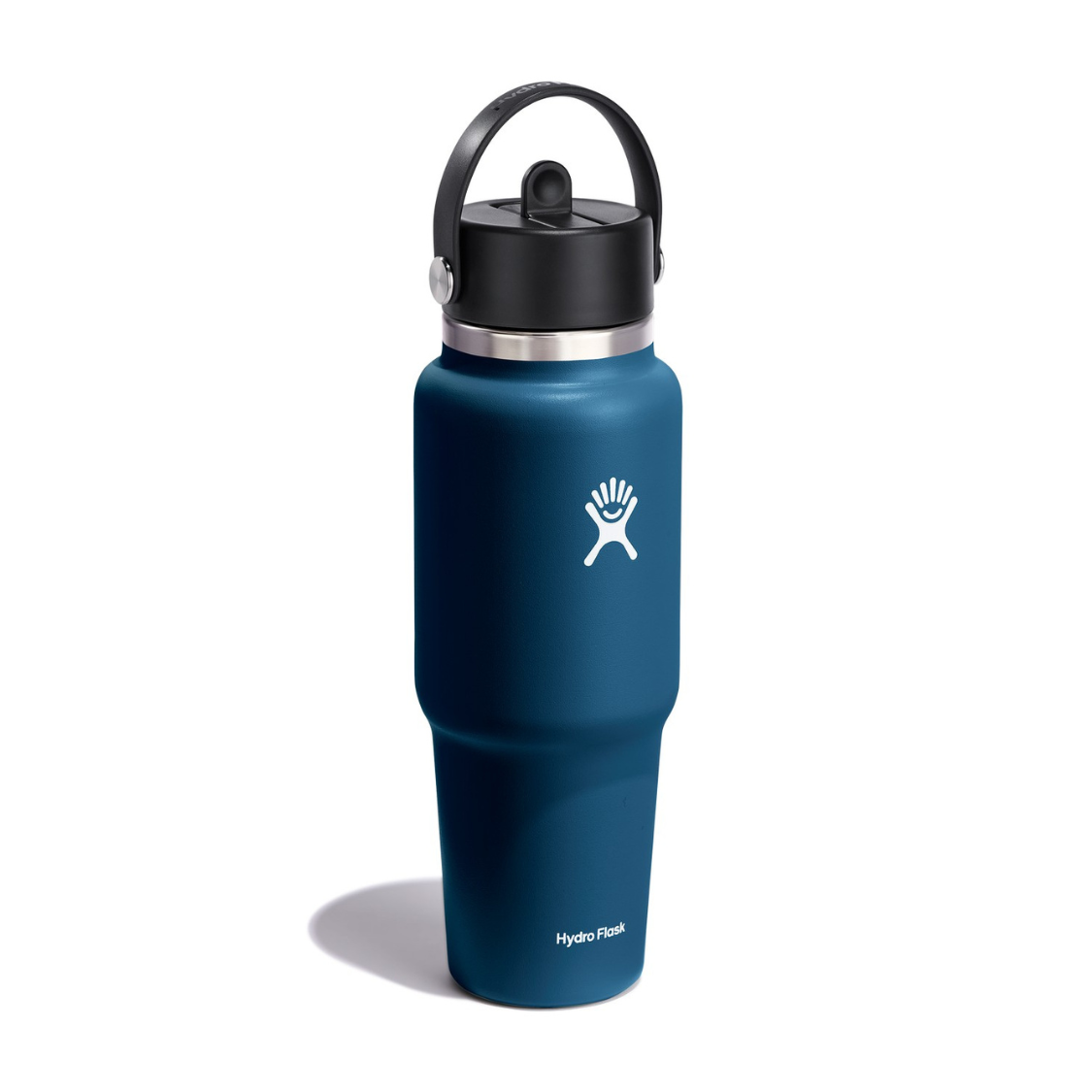 Granatowa butelka termiczna Hydro Flask Travel Bottle – pojemność 946 ml, stal nierdzewna, słomka, izolacja próżniowa, idealna na trening i podróż