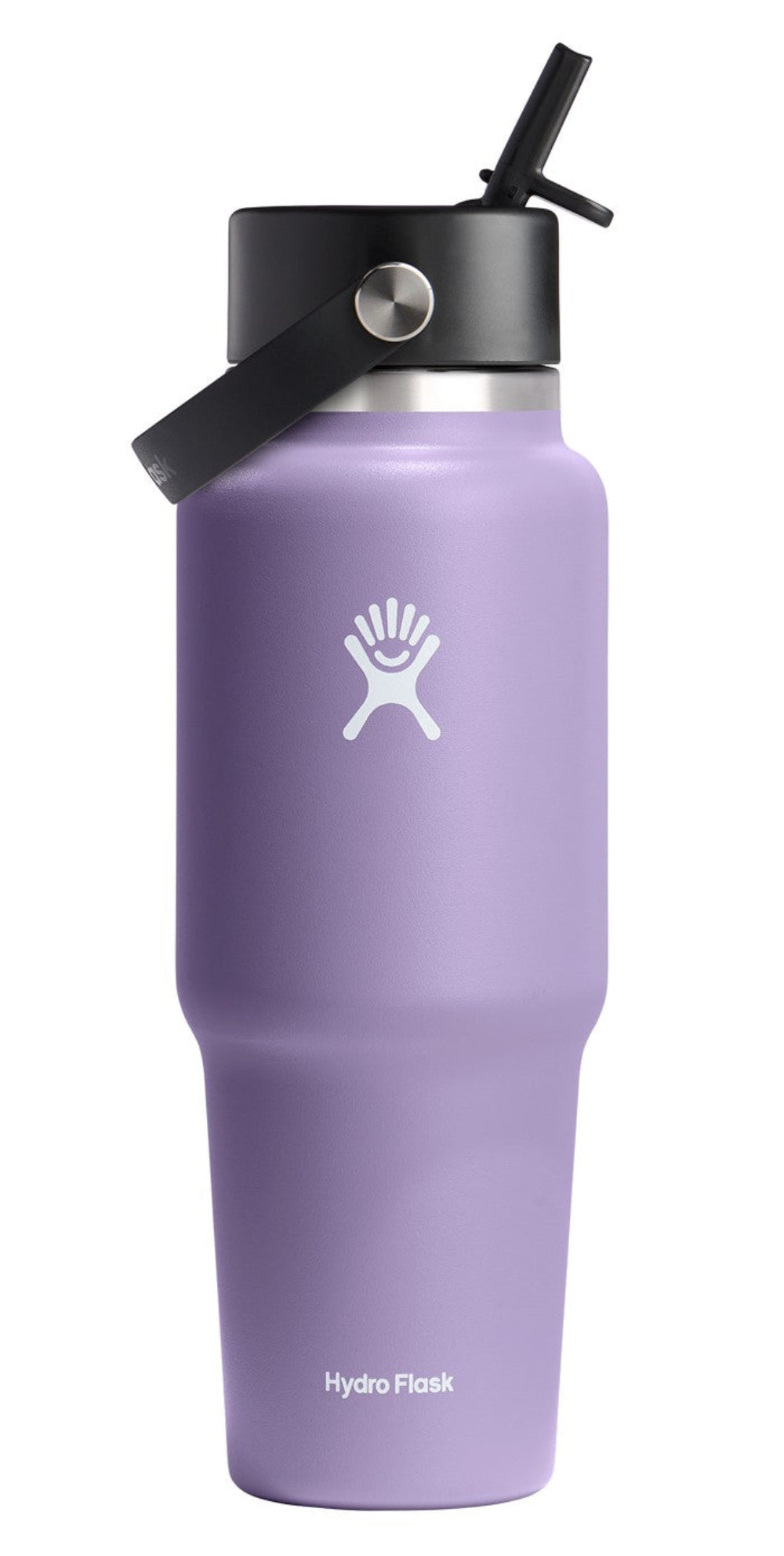 Fioletowa butelka termiczna Hydro Flask Travel Bottle – pojemność 946 ml, stal nierdzewna, słomka, izolacja próżniowa, idealna na trening i podróż