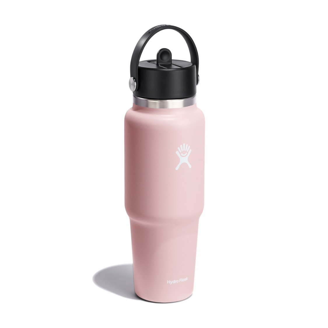 Różowa Hydro Flask Travel Bottle – pojemność 946 ml, stal nierdzewna, słomka, izolacja próżniowa, idealna na trening i podróż