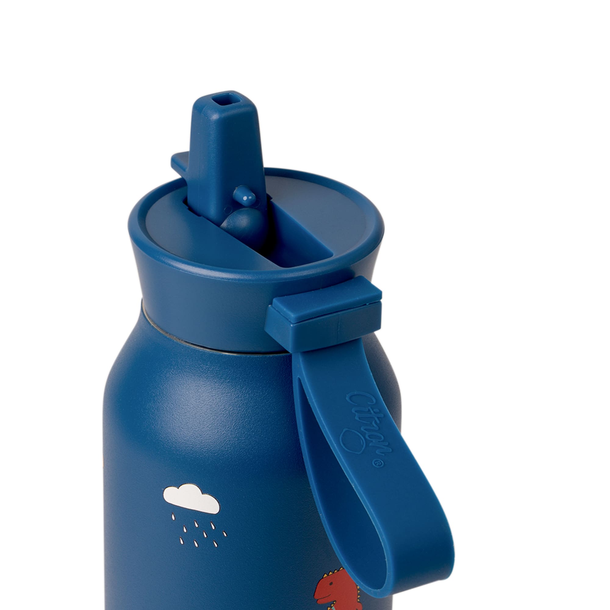 Stalowy bidon dla chłopca Blue Dino Citron 500 ml z ustnikiem