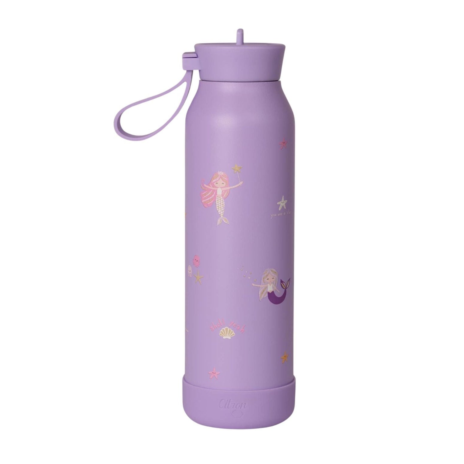 Różowo-fioletowa butelka termiczna Citron 500 ml z motywem syrenki