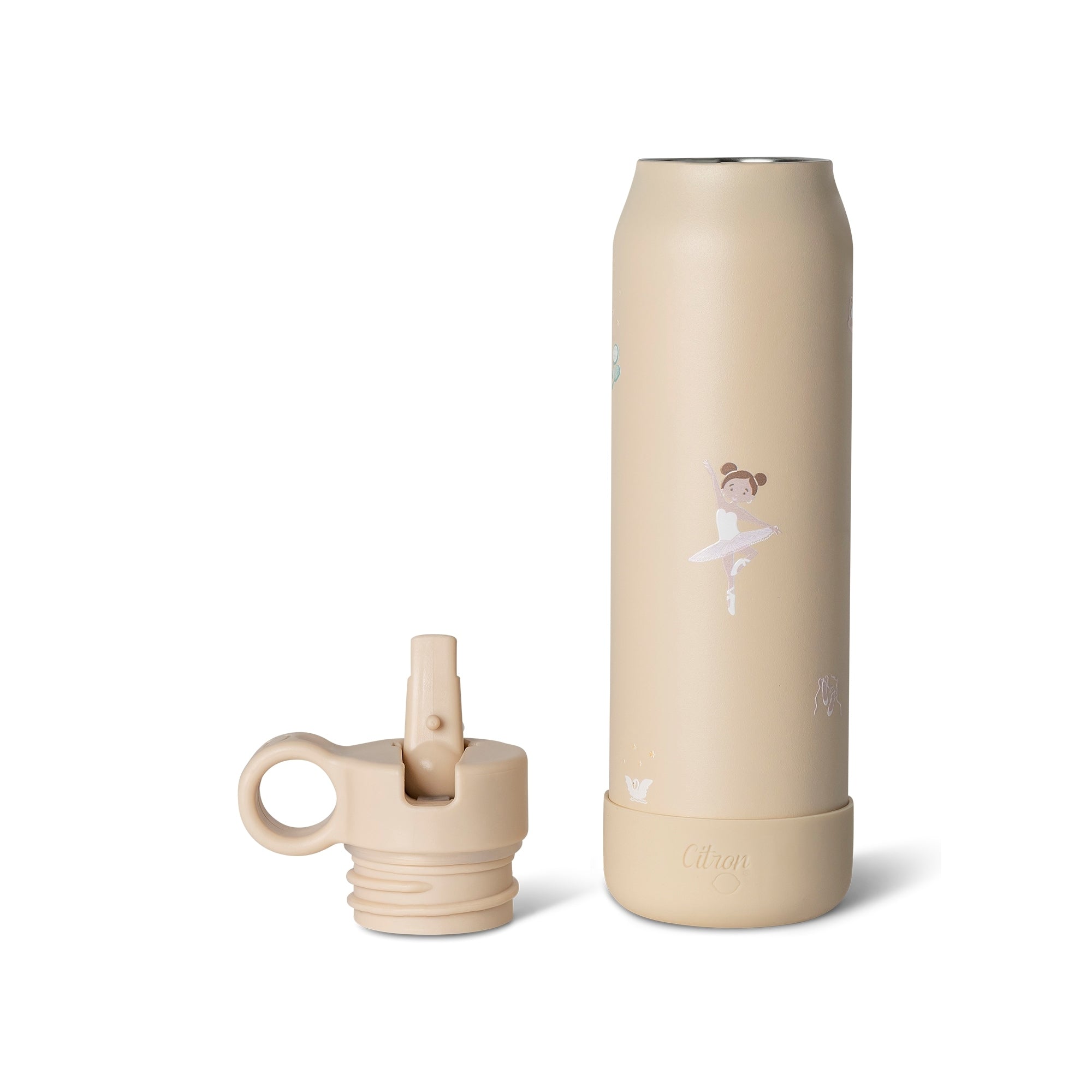 Citron butelka termiczna Ballerina 350 ml dziecięca, stal nierdzewna, szczelna, z elastyczną słomką