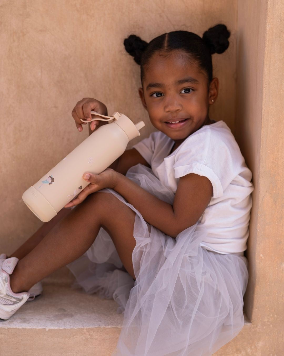 Citron butelka termiczna Ballerina 350 ml dziecięca, stal nierdzewna, szczelna, z elastyczną słomką