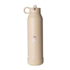 Citron beżowa butelka Ballerina 500 ml dziecięca, termiczna, stal nierdzewna, szczelna, z elastyczną słomką, wzór: baleriny